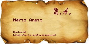 Mertz Anett névjegykártya