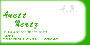 anett mertz business card